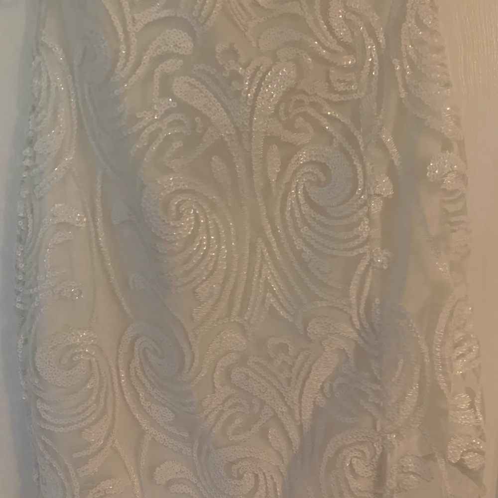 NWT Madina White Sequin One-Shoulder Bodycon Mini Dress - Picture 7 of 11